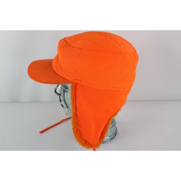 Vtg 70s 80s Streetwear Distressed Quilted Ear Flap Trappers Hunter Hat Medium - Picture 9 of 12